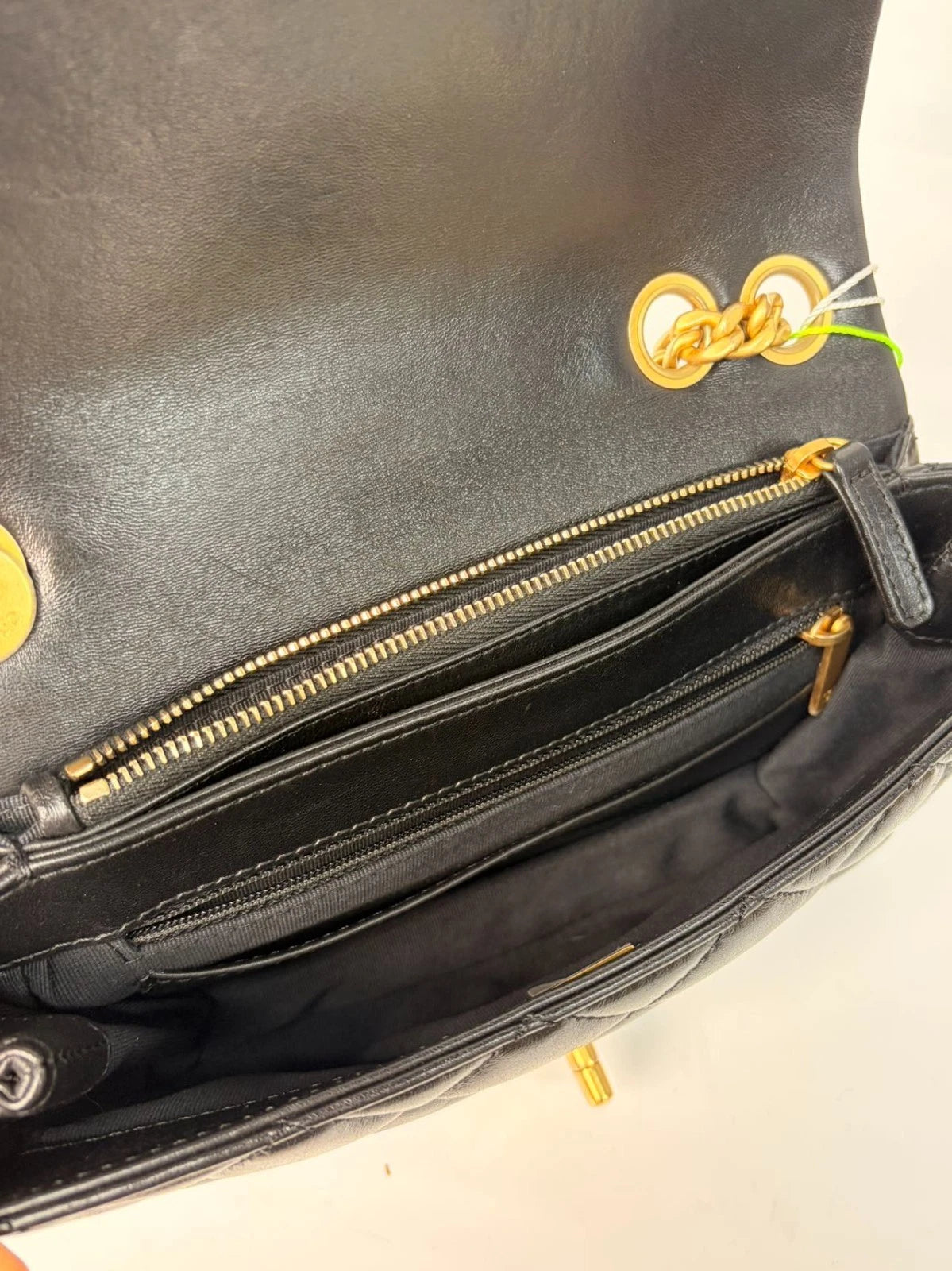 SJ0001 CHANEL 22K Gold Pillar Classic Flap Gold Ball Adjustable Chain Flap Bag Z