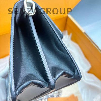 Louis Vuitton Dauphine MM Grey Denim & Leather Shoulder Bag Women's