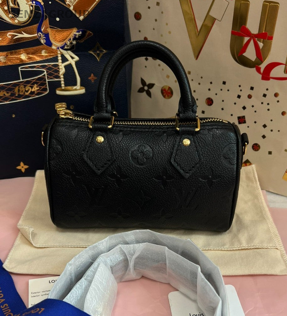 Louis Vuitton Nano Speedy Monogram Empreinte 2WAY Shoulder Handbag Brand NEW
