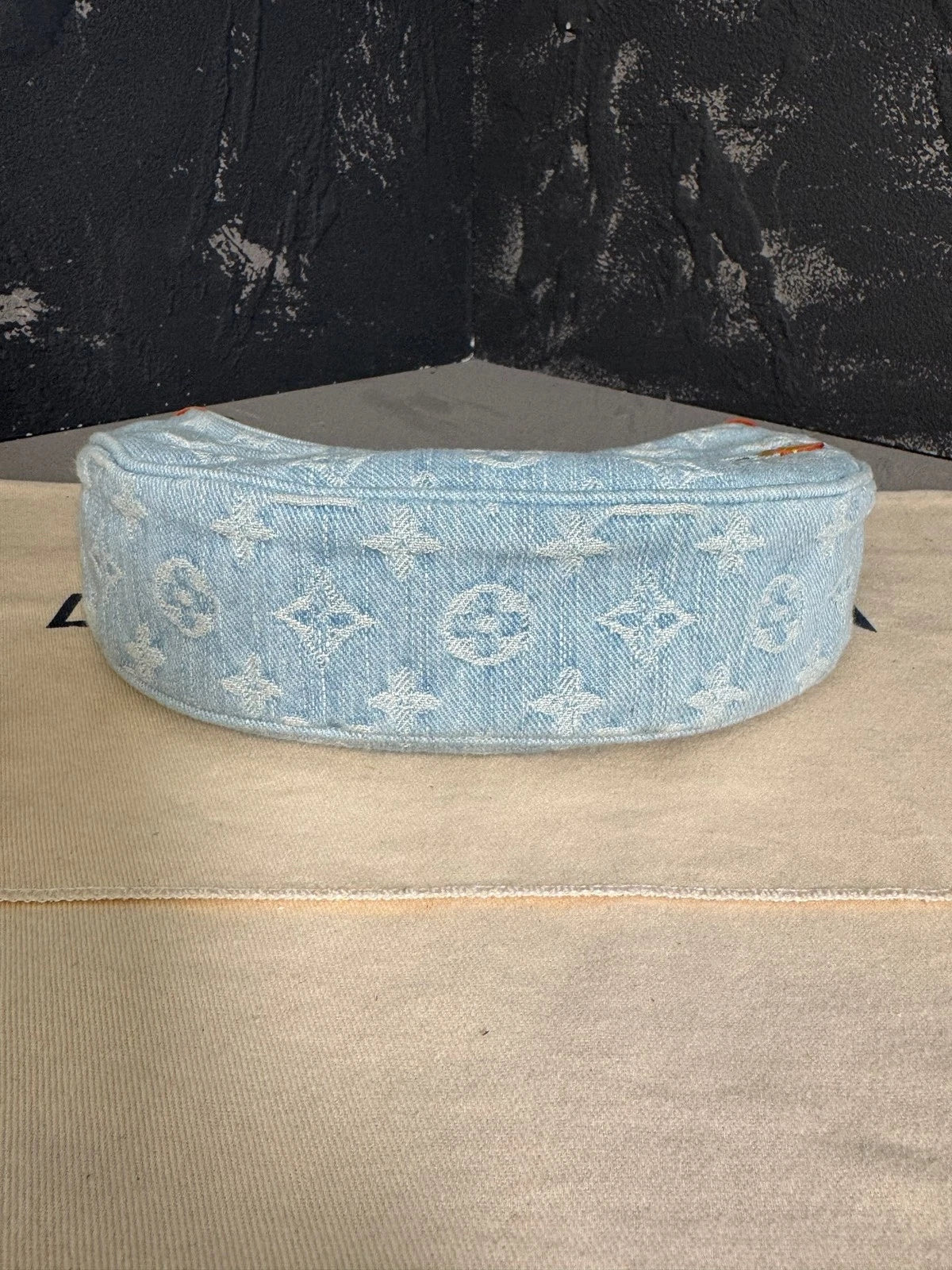 Louis Vuitton Denim Loop Moon Shoulder Bag For Women Light Blue