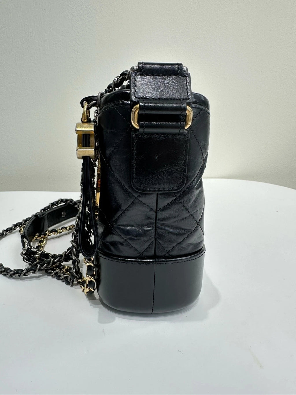 Authentic CHANEL Pre-owned Black Leather Small Shoulder Crossbody Bag For Women