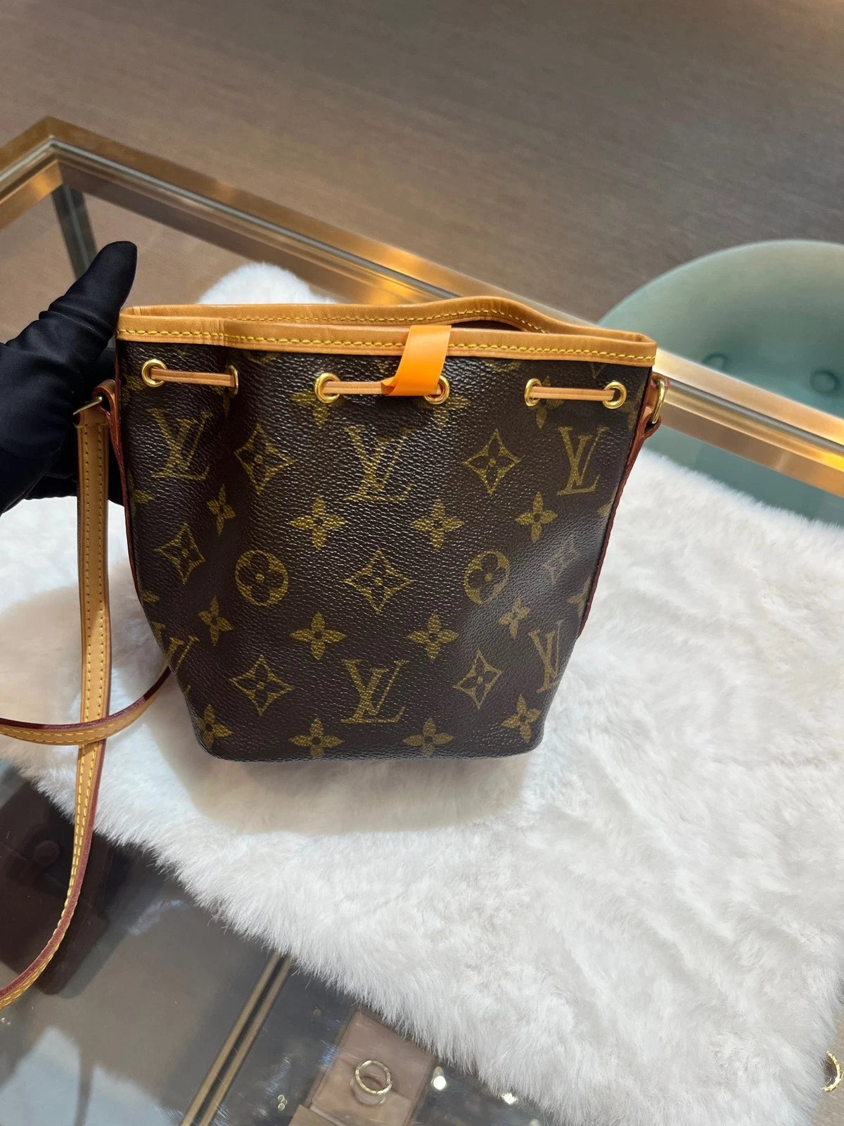 Pre-owned Louis Vuitton Canvas Nano Noe Bucket Bag For Women