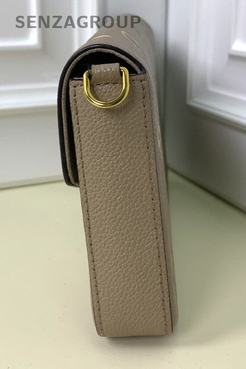 Louis Vuitton Félicie Pochette Elephant Gray Chain Strap Crossbody bag Women