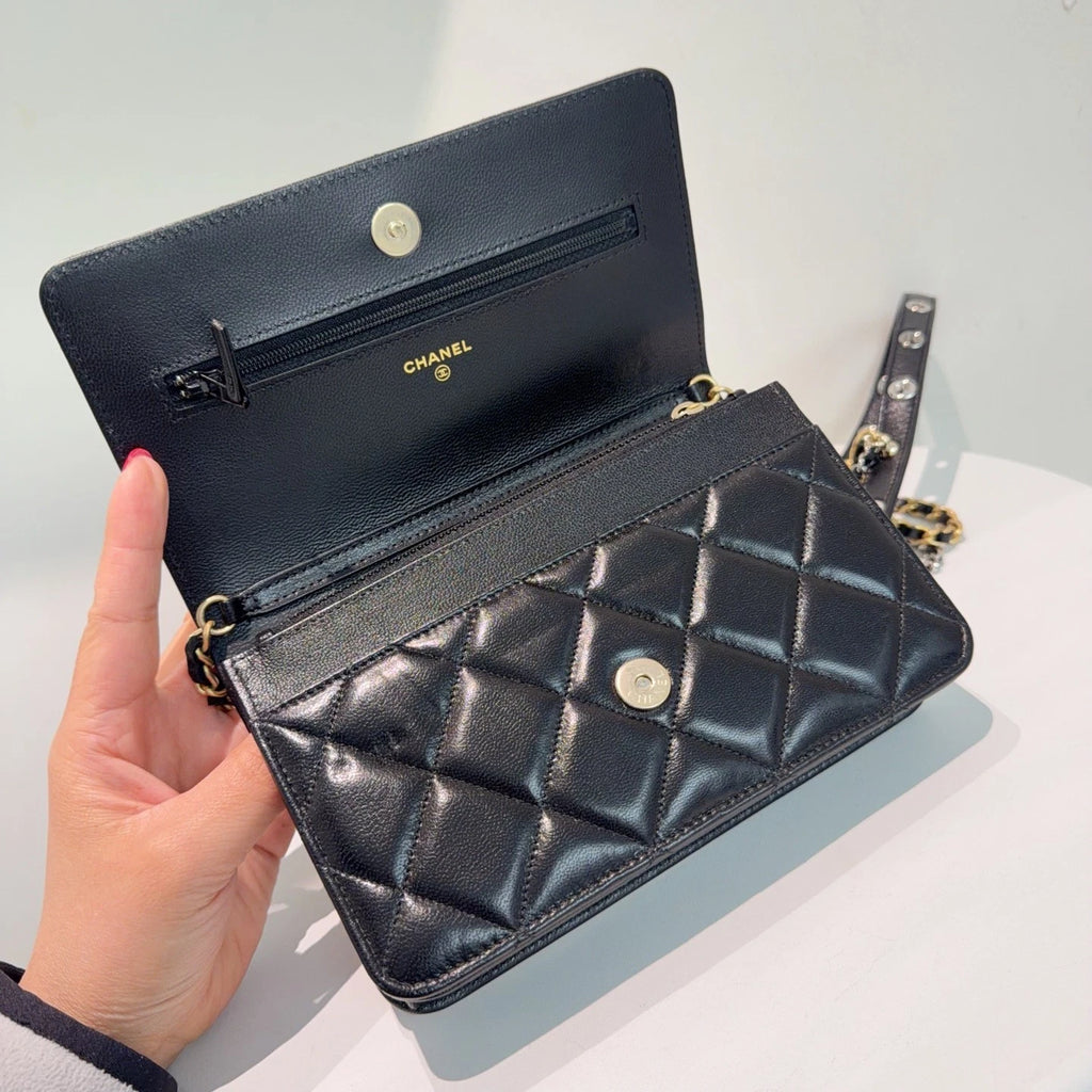 Chanel Series Wallet On Chain (WOC) Crossbody Bag Black Classic