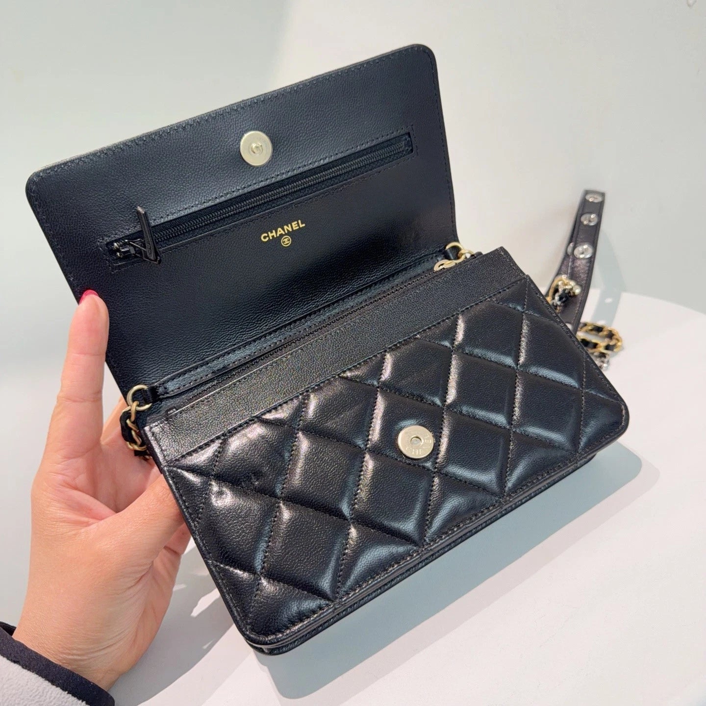 Chanel Series Wallet On Chain (WOC) Crossbody Bag Black Classic