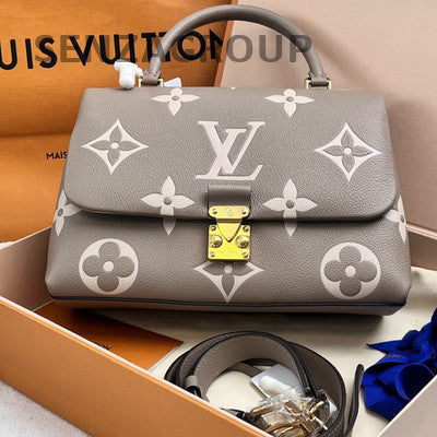 Louis Vuitton Madeleine MM Monogram Grey Gold Handbag Crossbody Women Classic