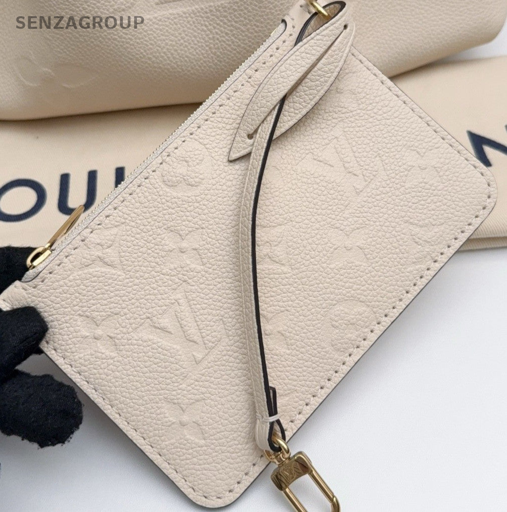 Louis Vuitton Calfskin Bucket Shoulder Bag Crossbody White Gold Women Classic