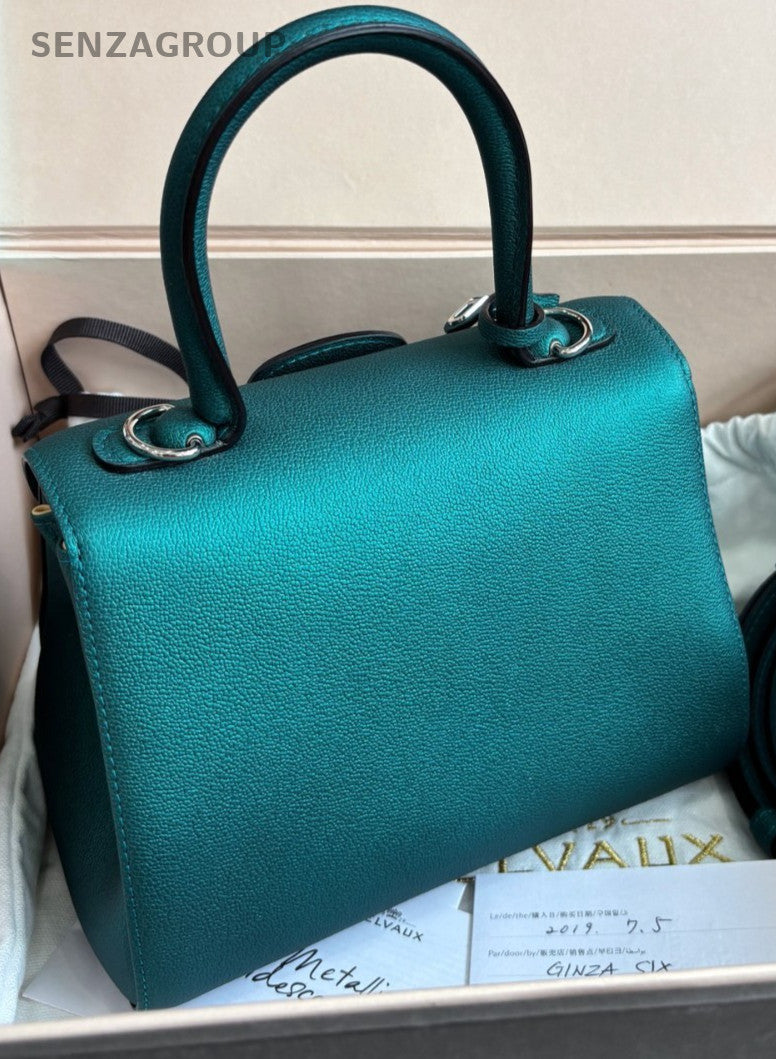 Delvaux mini Brilliant Peacock green Top Handle bag 2WAY Shoulder Women