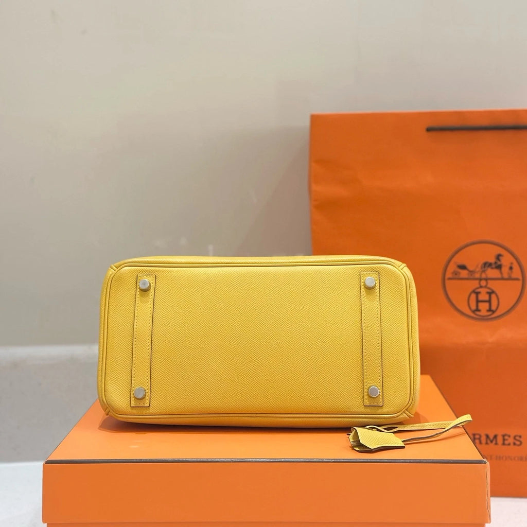 Hermes Yellow Epsom Leather Birkin30 Handbag For Women