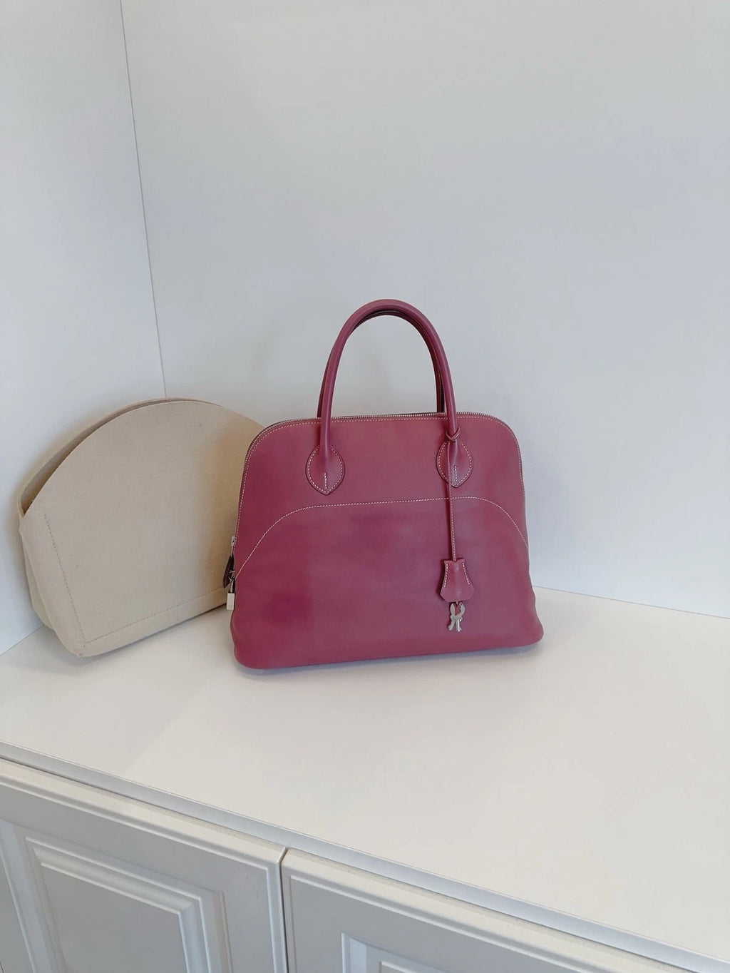 Hermès Bolide Relax 35 Bowling Handbag Daily Tote Rosewood Pink