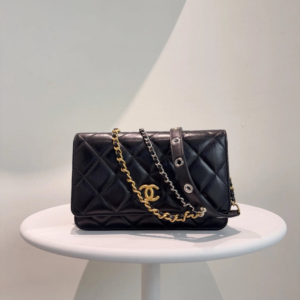 Chanel Series Wallet On Chain (WOC) Crossbody Bag Black Classic