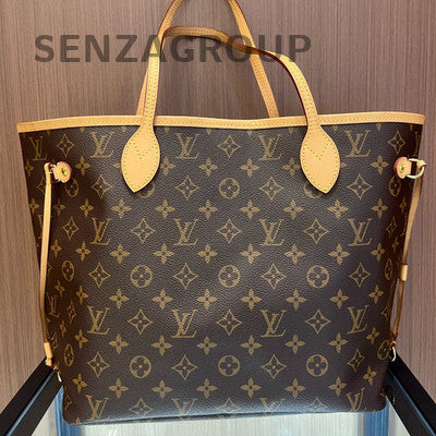 Louis Vuitton Neverfull MM Tote Bag Brown Gold Hardware Classic Women's
