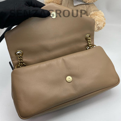 Saint Laurent Beige Gold Chain Shoulder Bag Classic Fashion Women