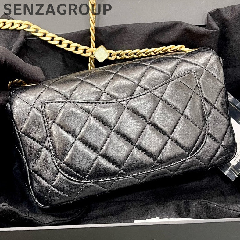 Chanel Black Gold CF Chain Quilted Shoulder Crossbody Bag - Women's Fashion