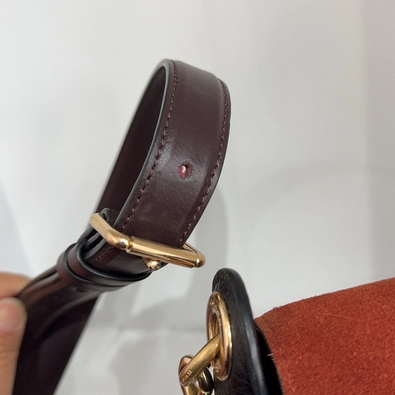Coach Brown Suede Monogram Shoulder Crossbody Handbag For Women