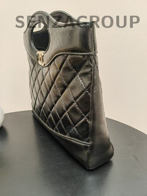 Chanel 31 Bag Black Quilted Lambskin Gold Hardware Classic Women's Tote
