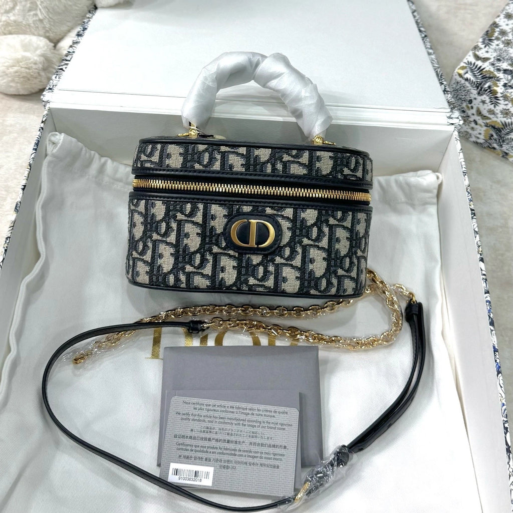 Christian Dior Oblique Makeup Case Handbag Crossbody For Women