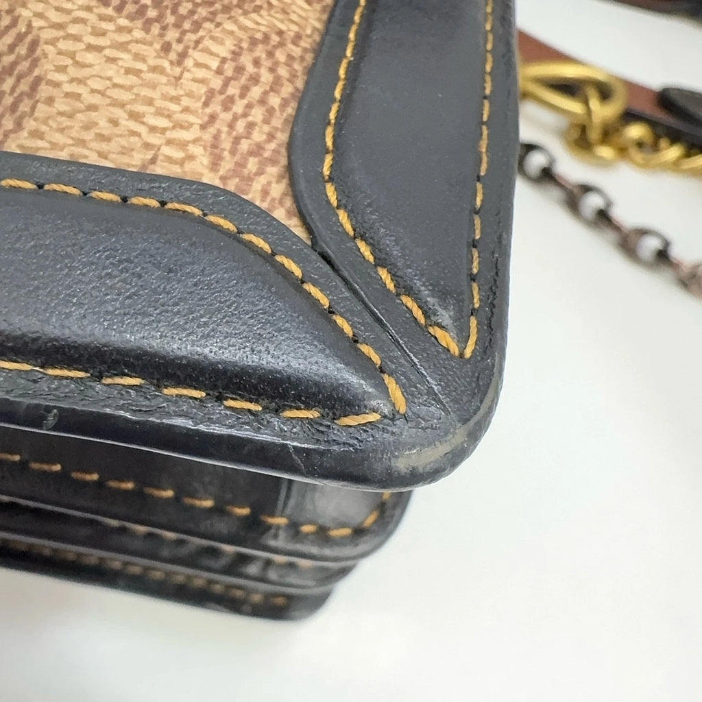 Coach Riley 22 Monogram Colorblock Leather Handbag Crossbody For Women