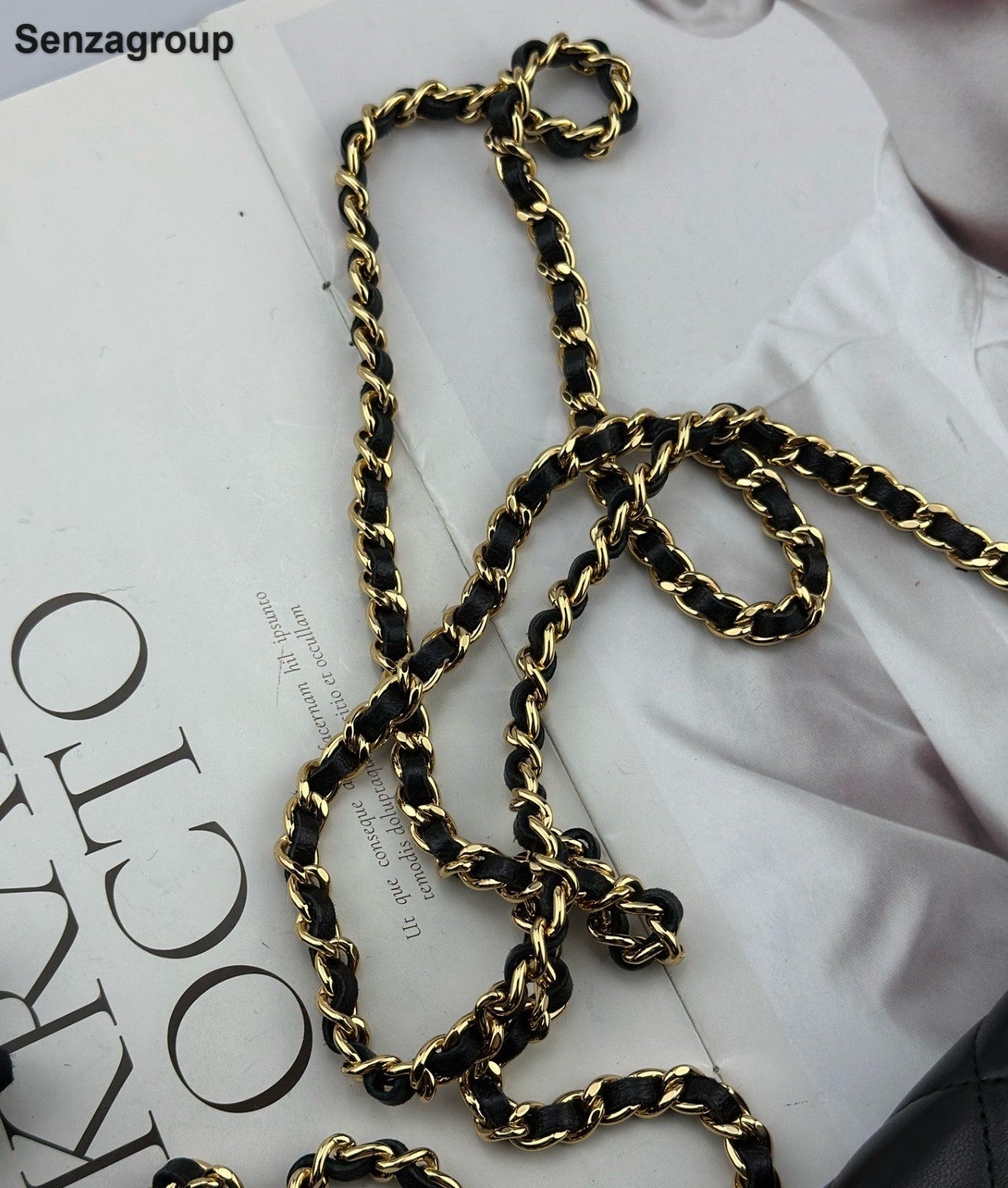 Chanel WOC Lambskin Chain Shoulder Bag Crossbody Black Gold Women Classic
