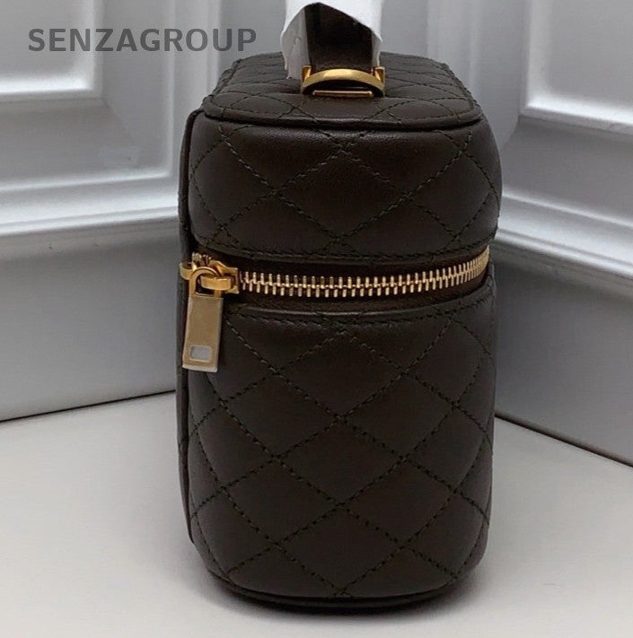Saint Laurent Gaby Mini Lambskin Top Handle Bag Crossbody Green Gold Women