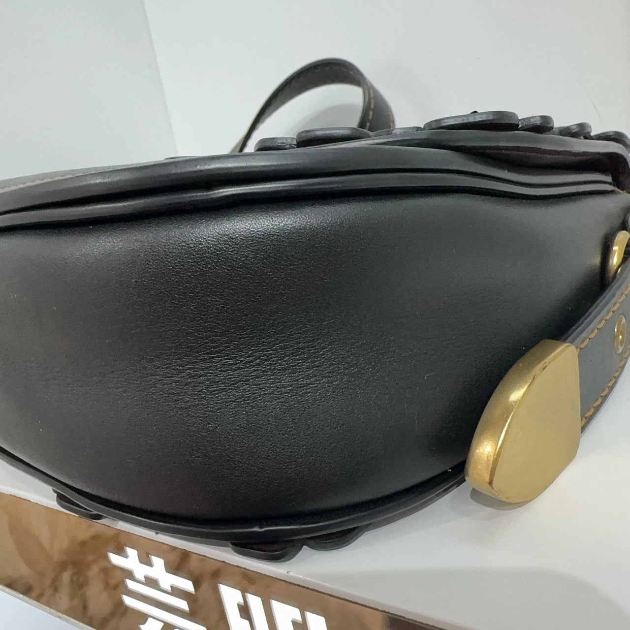 Coach Genuine Leather Camellia Limited Saddle Shoulder Crossbody Bag For Women