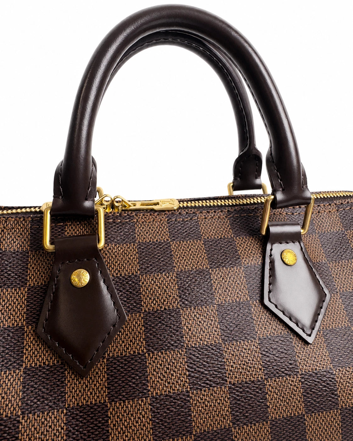 Louis Vuitton Speedy25 Canvas Damier Brown Shoulder Bag Handbag Excellent