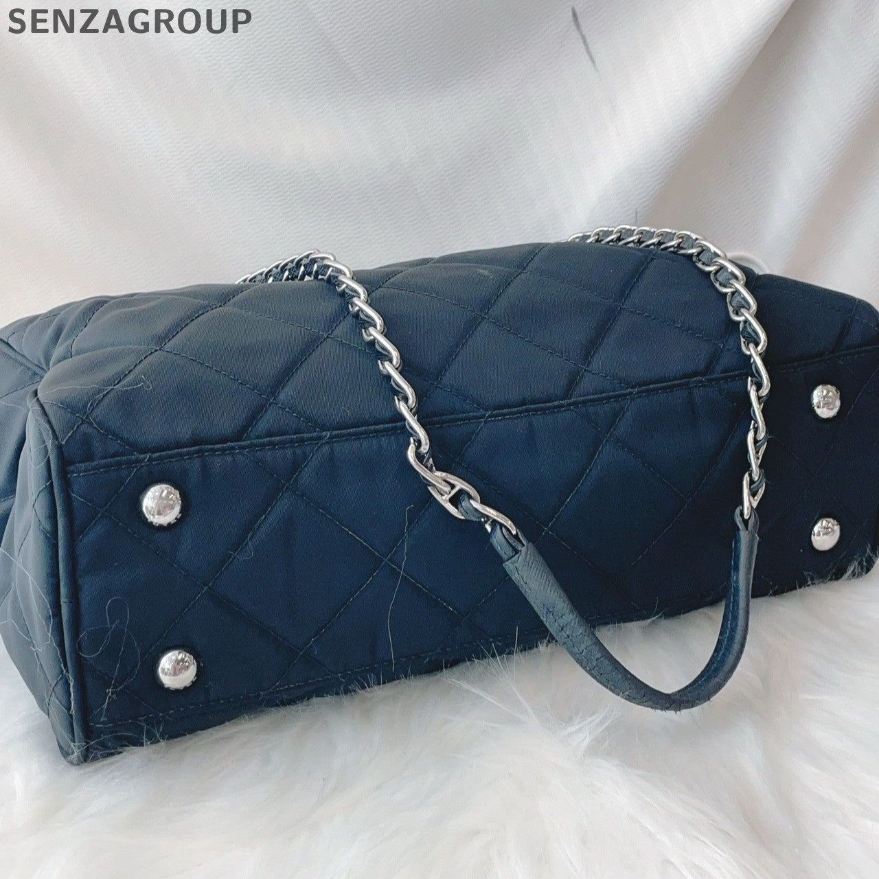 Prada Black Silver Quilted Chain Shoulder Bag - Classic Women's