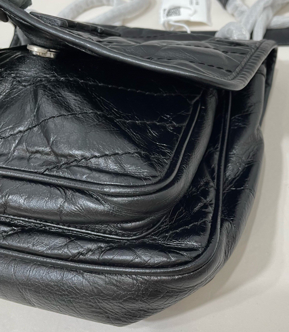 Saint Laurent Niki PM Shoulder Bag Black Silver Used Women Classic Fashion