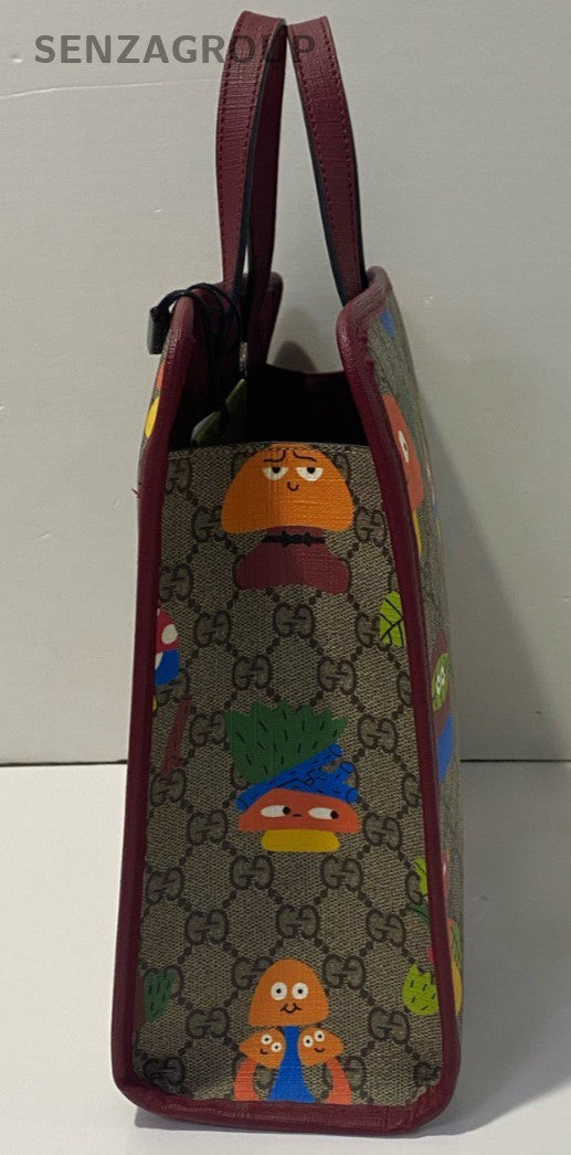 Gucci Mushroom Print GG Supreme Tote Bag Multicolor Women Almost Brand New