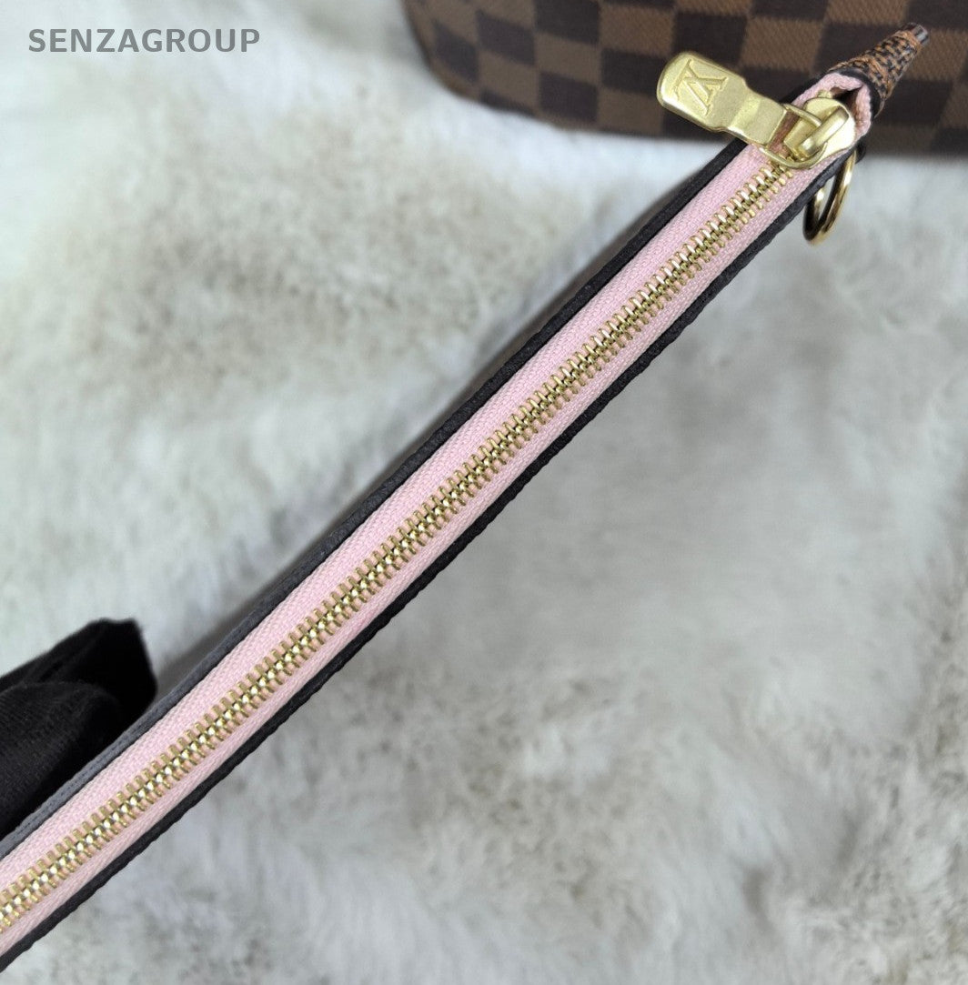 Louis Vuitton Neverfull MM Damier Ebene Tote with pouch Shoulder bag Women Brown