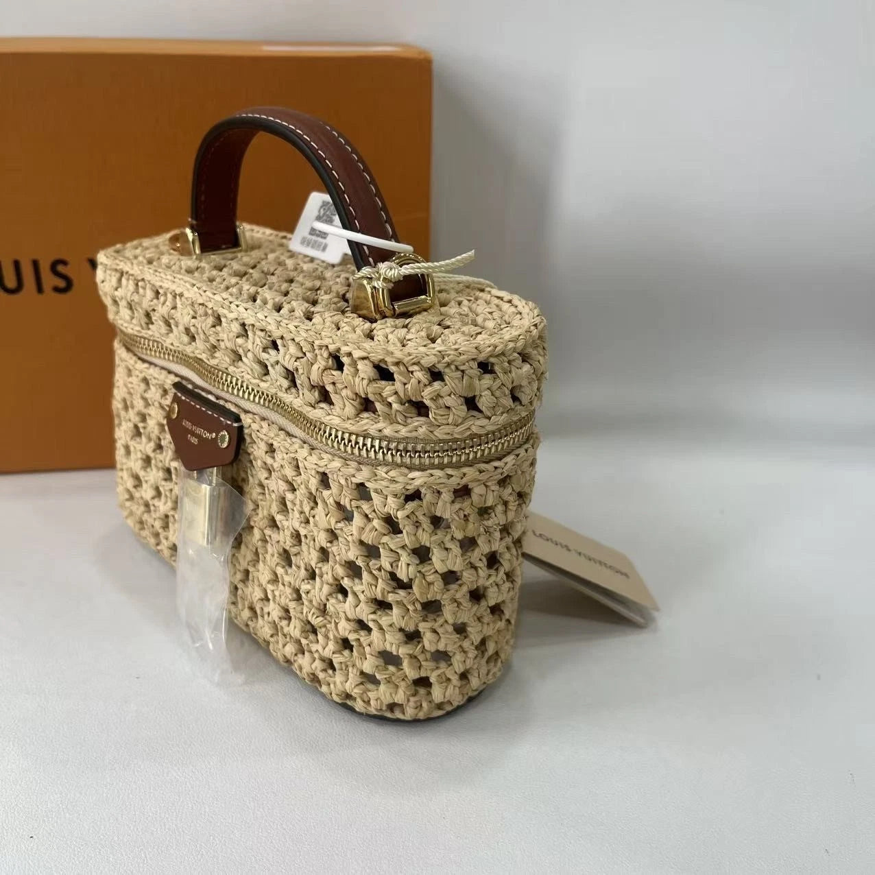Louis Vuitton Woven Raffia Vanity Box Bag For Women