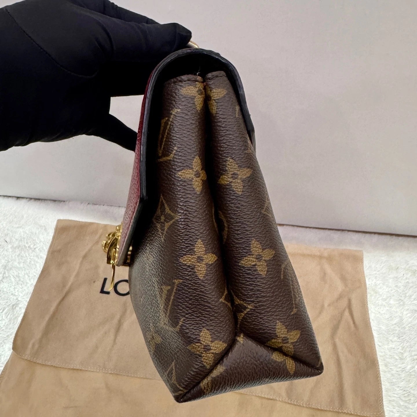 Louis Vuitton Saint Placide Monogram Red Canvas Chain Shoulder Bag Crossbody