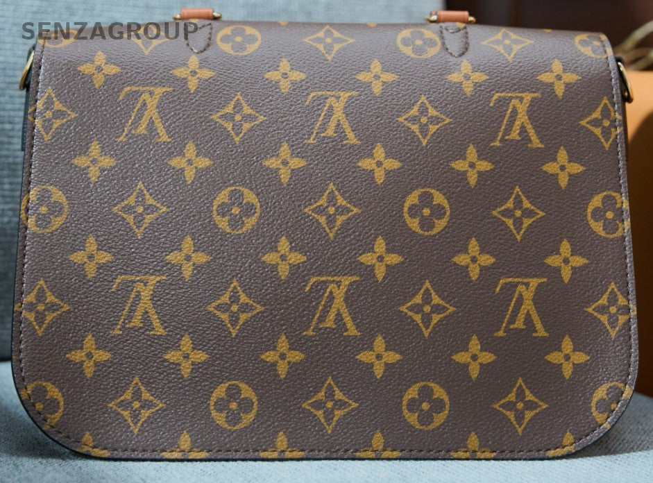 Louis Vuitton Monogram Top Handle Bag Brown Black Gold Used Women Classic
