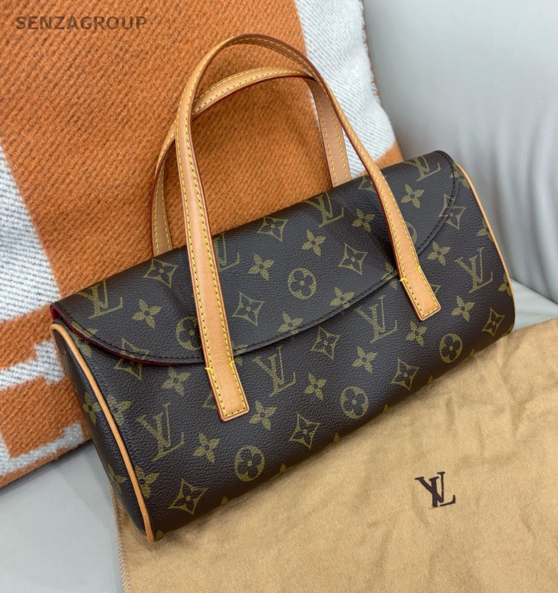 Louis Vuitton Vintage Sonatine Monogram Top Handle Handbag Brown Women