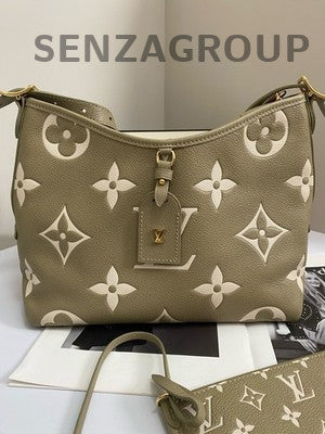 Louis Vuitton Small Carryall Green Gold Shoulder Crossbody Bag Women Fashion
