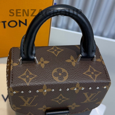 Louis Vuitton Monogram Camera Box Chain Crossbody Bag Black Classic Women