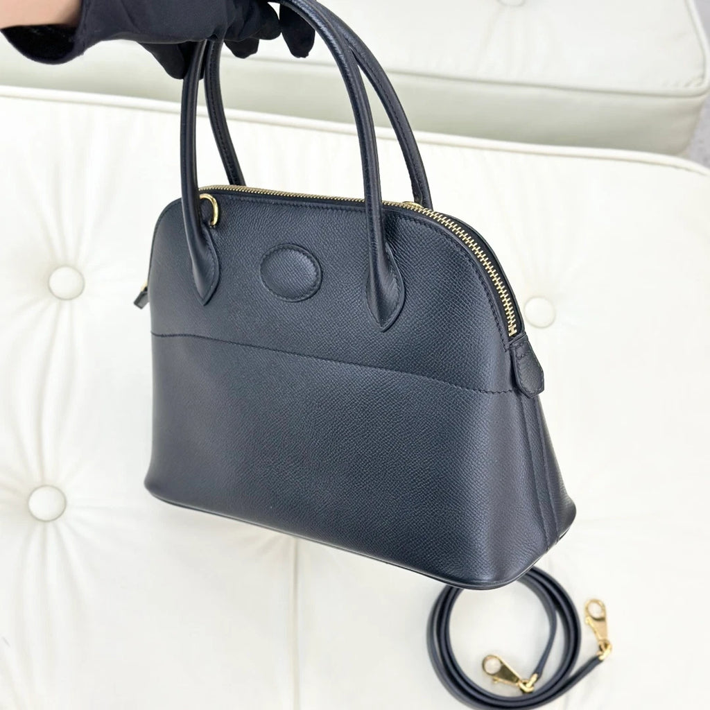 Hermes Bolide 27 Epsom Top Handle Shoulder Crossbody Bag Black Women S