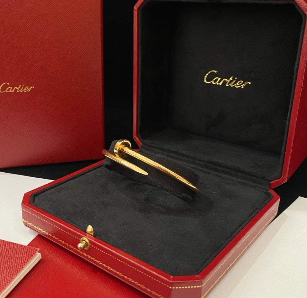Cartier Juste Un Clou 18k Yellow Gold Wide Bangle Bracelet Size17