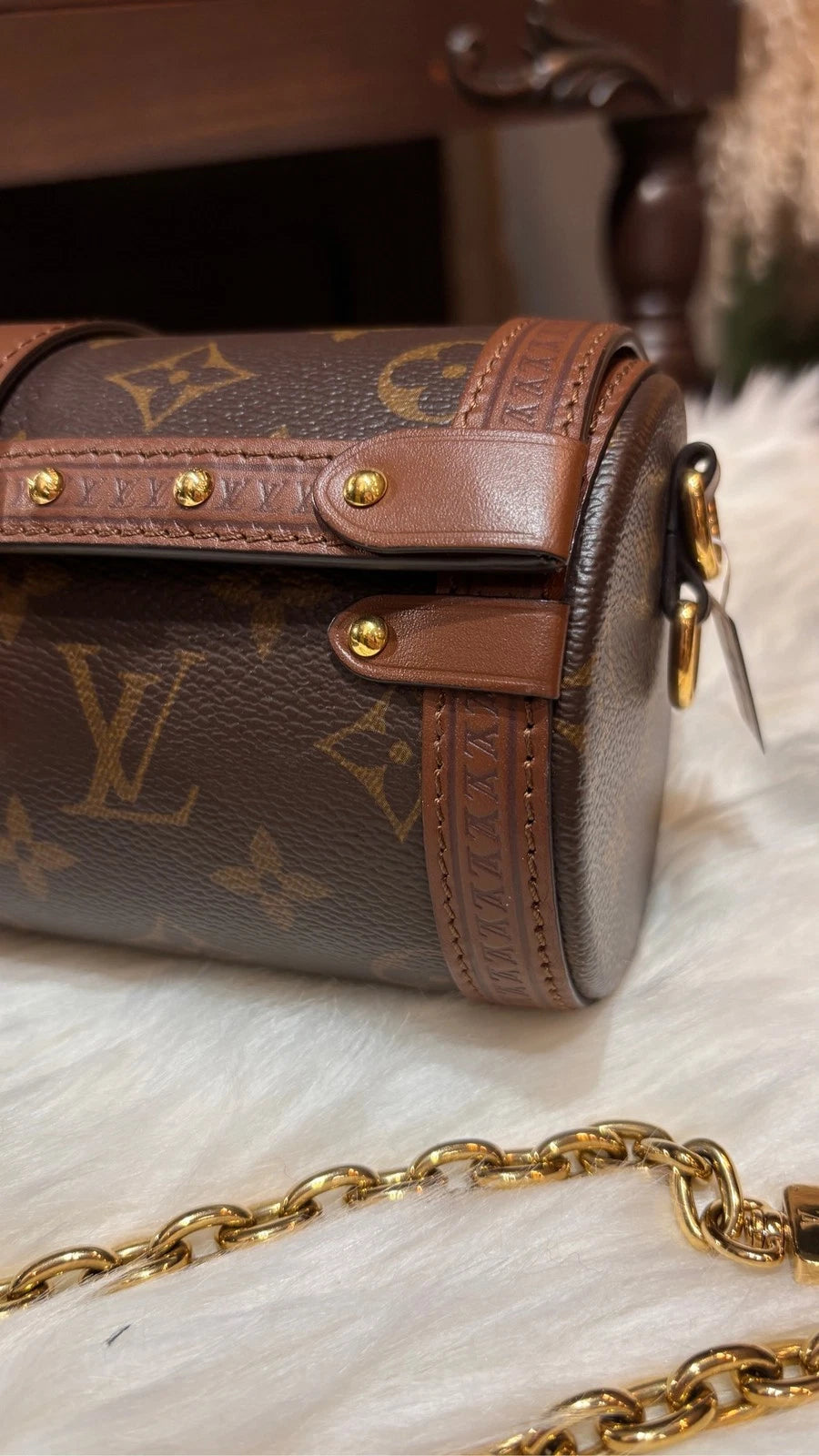 Louis Vuitton Canvas Papillon Cylinder Handbag For Women