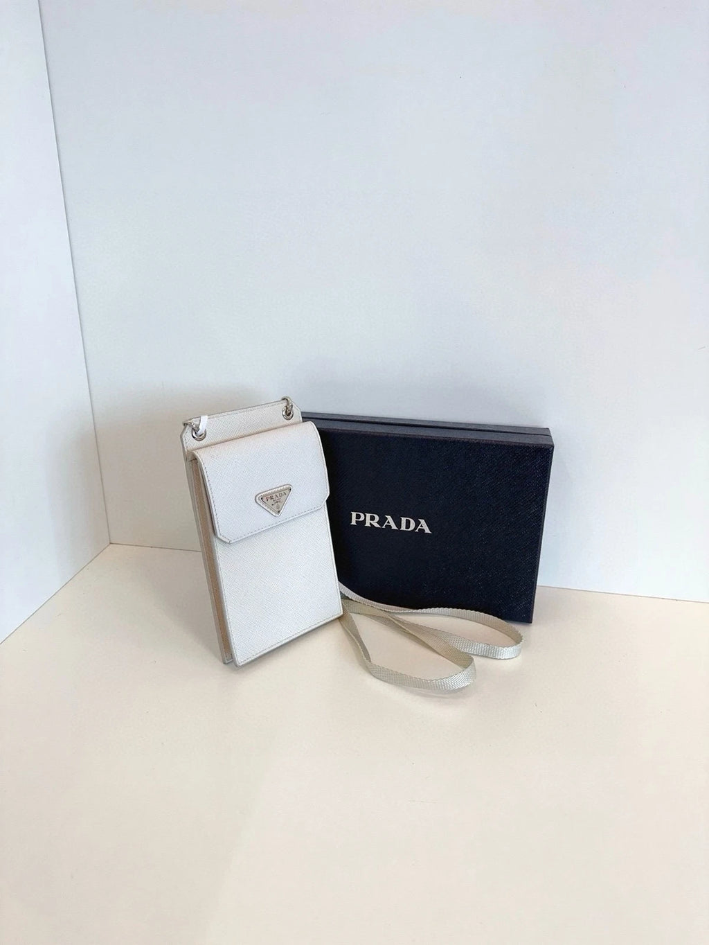 Prada White Phone Crossbody Bag For Women