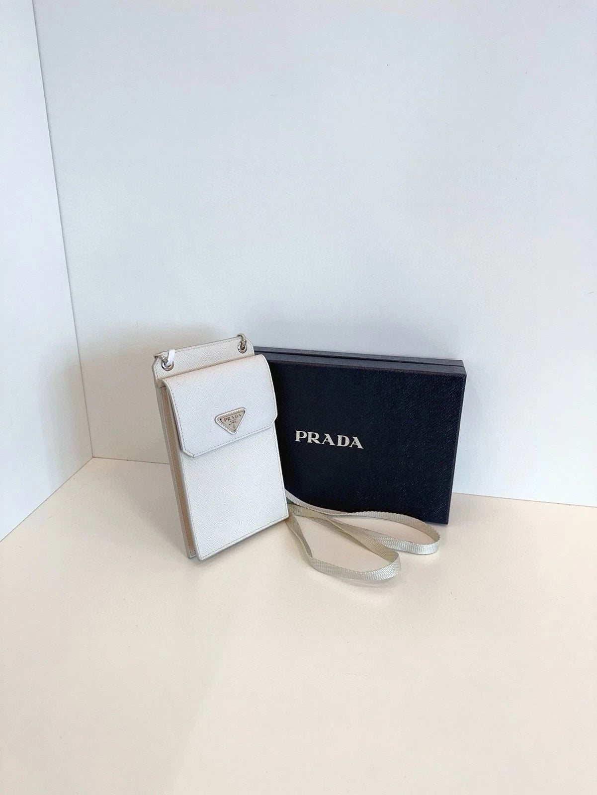 Prada White Phone Crossbody Bag For Women