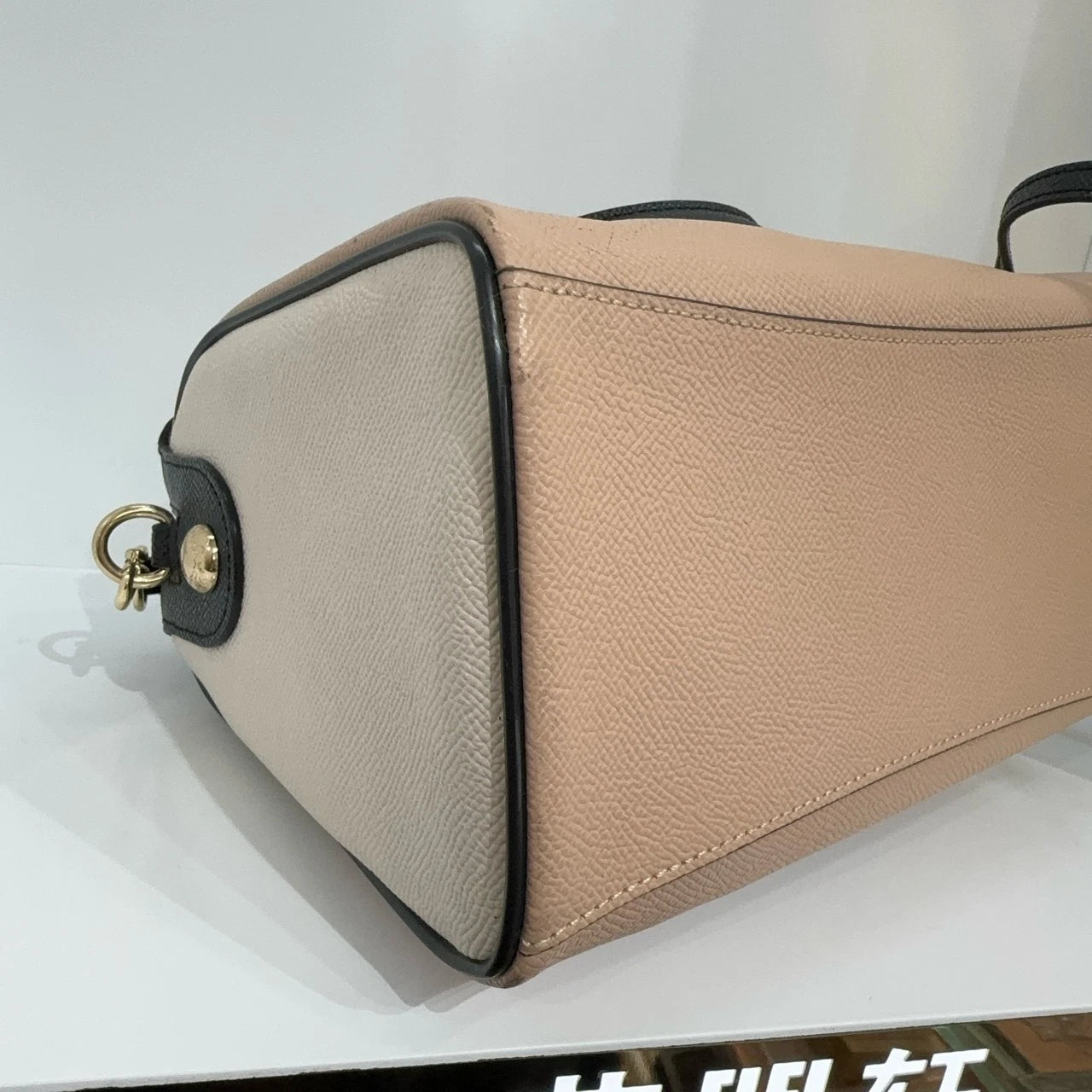 Coach Canvas Beige Boston Shoulder Crossbody Handbag for Women