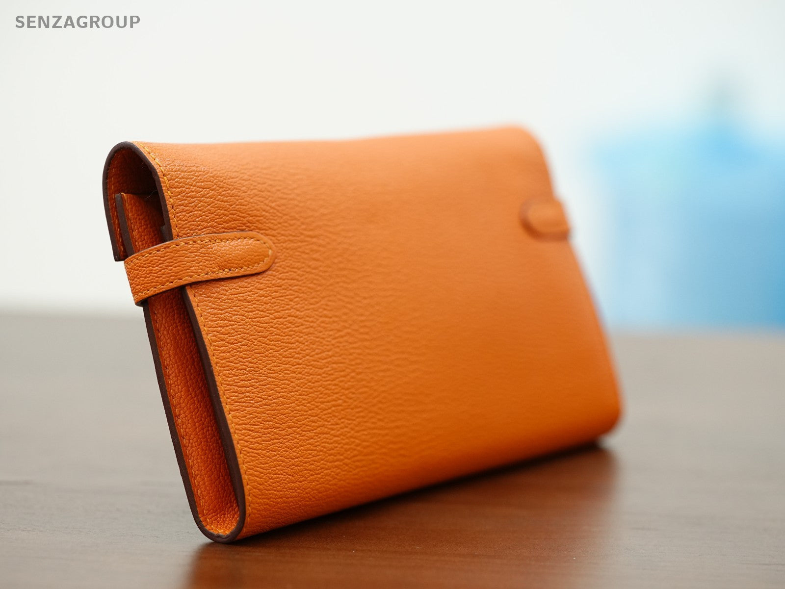 Hermes Kelly Wallet epsom Leather Orange Silver XP00104