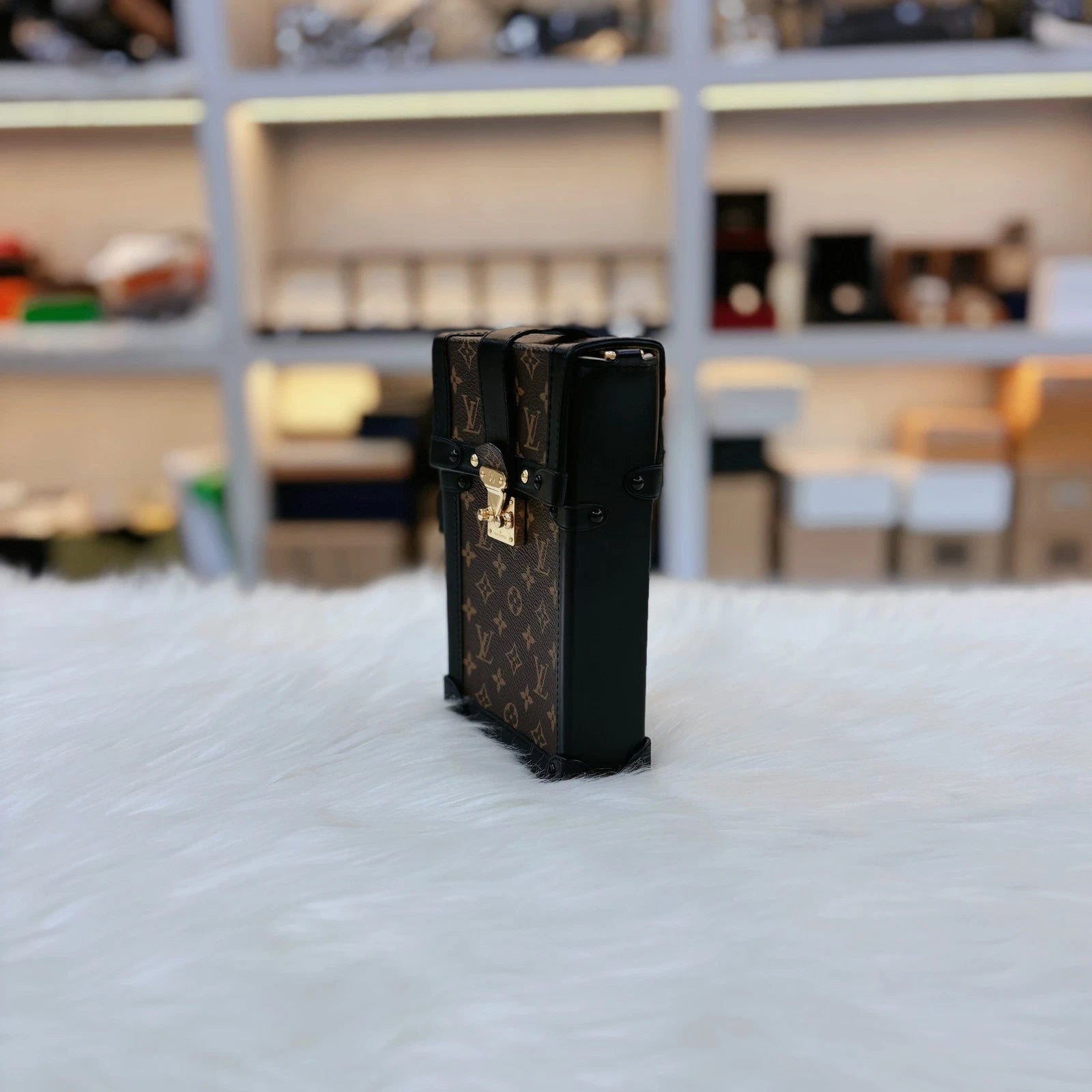 Louis Vuitton Trunk Vertical Monogram Hard Box Phone Bag For Women