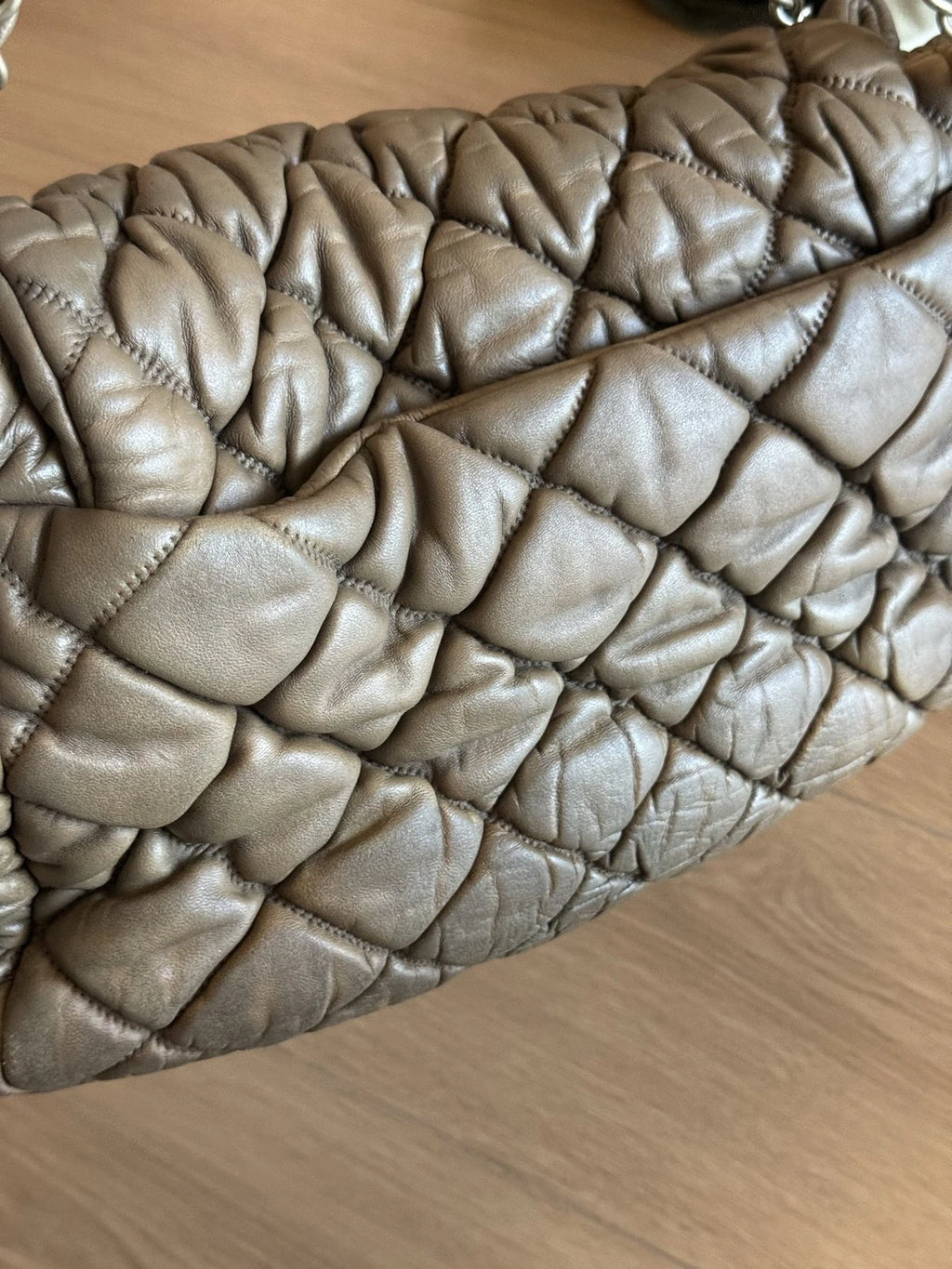 Authentic Chanel Puff Flap Bag Chain Shoulder Bag Gold