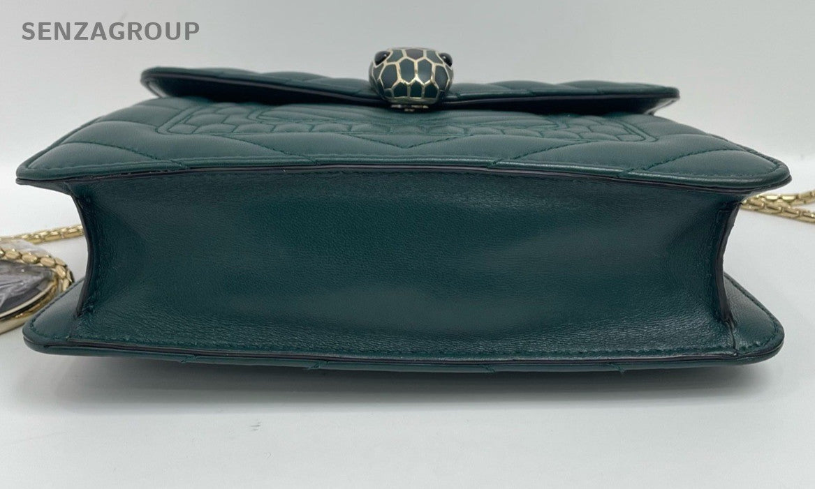 Bvlgari Serpenti Forever Shoulder Crossbody Bag Green Women