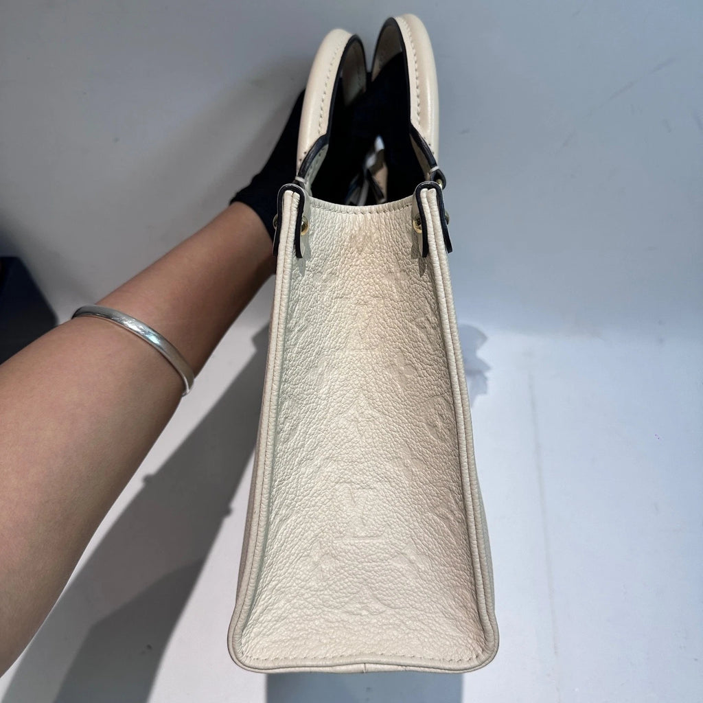 Louis Vuitton Onthego PM Embossed Grainy Leather Tote For Women