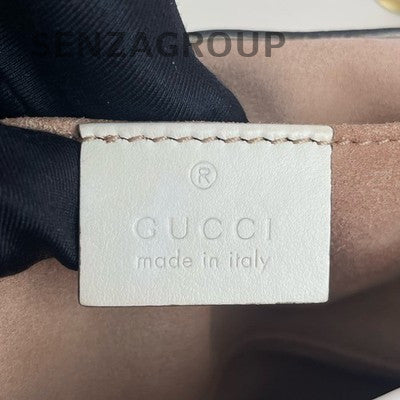 Gucci GG Marmont 22 White Gold Chain Shoulder Crossbody Bag Women Classic