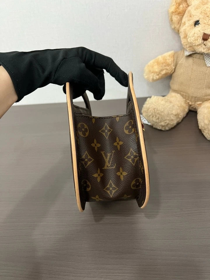 Louis Vuitton Canvas Small Round Top Handle Handbag For Women