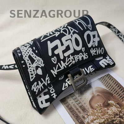 Balenciaga Classic Black White Shoulder Crossbody Bag for Women